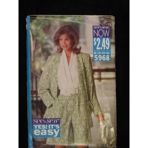 1992 See & Sew Butterick PATTERN Jacket Jumpsuit